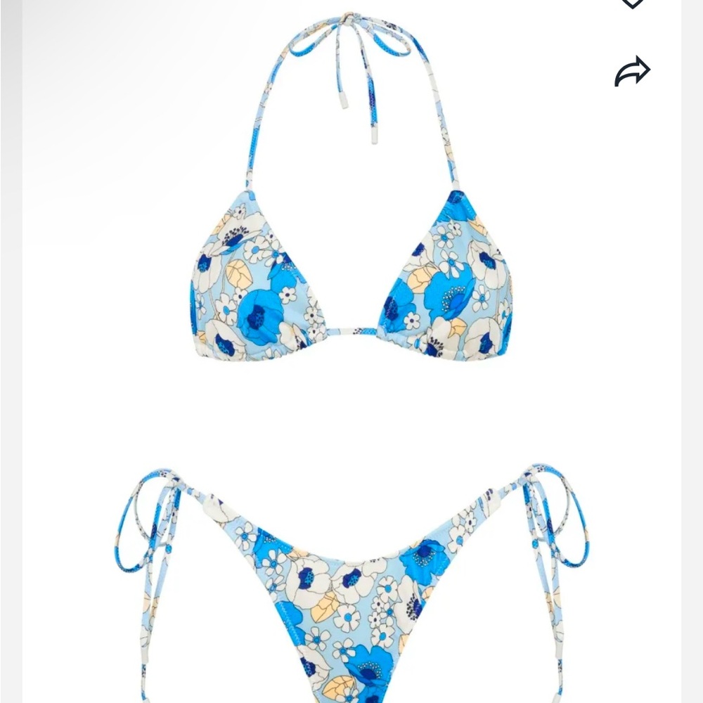 Floral Blue Bikini Set Triangl BANA VINCA